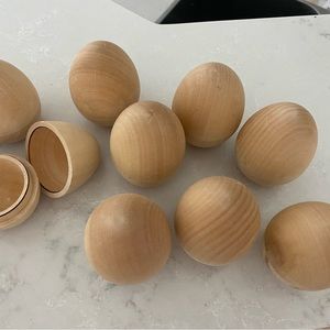Set of 12 wooden Easter eggs